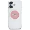 Guess IML Metal Colored Circle Classic Logo MagSafe puzdro pre iPhone 16 (ružová)