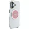 Guess IML Metal Colored Circle Classic Logo MagSafe puzdro pre iPhone 16 (ružová)