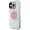Guess IML Metal Colored Circle Classic Logo MagSafe puzdro pre iPhone 16 Pro (ružová)