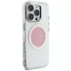 Guess IML Metal Colored Circle Classic Logo MagSafe puzdro pre iPhone 16 Pro (ružová)