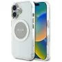 Guess IML Metal Colored Circle Classic Logo MagSafe puzdro pre iPhone 16 (sivá)