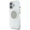 Guess IML Metal Colored Circle Classic Logo MagSafe puzdro pre iPhone 16 (sivá)