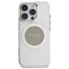 Guess IML Metal Colored Circle Classic Logo MagSafe puzdro pre iPhone 16 Pro (sivá)