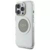 Guess IML Metal Colored Circle Classic Logo MagSafe puzdro pre iPhone 16 Pro Max (sivá)