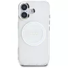 Guess IML Metal Colored Circle Classic Logo MagSafe puzdro pre iPhone 16 (biela)