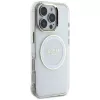 Guess IML Metal Colored Circle Classic Logo MagSafe puzdro pre iPhone 16 Pro (biela)