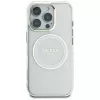 Guess IML Metal Colored Circle Classic Logo MagSafe puzdro pre iPhone 16 Pro Max (biela)