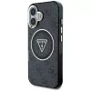 Guess IML Metal Glitter 4G Circle Triangle MagSafe puzdro pre Apple iPhone 16 (čierna)