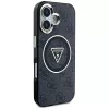 Guess IML Metal Glitter 4G Circle Triangle MagSafe puzdro pre Apple iPhone 16 (čierna)