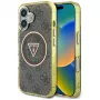 Guess IML Metal Glitter 4G Circle Triangle MagSafe puzdro pre iPhone 16 (hnedá)
