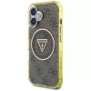 Guess IML Metal Glitter 4G Circle Triangle MagSafe puzdro pre iPhone 16 (hnedá)