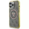 Guess IML Metal Glitter 4G Circle Triangle MagSafe puzdro pre iPhone 16 Pro (hnedá)