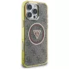 Guess IML Metal Glitter 4G Circle Triangle MagSafe puzdro pre iPhone 16 Pro Max (hnedá)