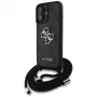 Guess 4G Big Logo Cord Strap Crossbody puzdro pre iPhone 16, čierna