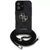 Guess 4G Big Logo Cord Strap Crossbody puzdro pre iPhone 16, čierna