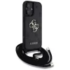 Guess 4G Big Logo Cord Strap Crossbody puzdro pre iPhone 16, čierna