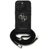 Guess 4G Big Logo Cord Strap Crossbody puzdro pre iPhone 16 Pro Max - čierna