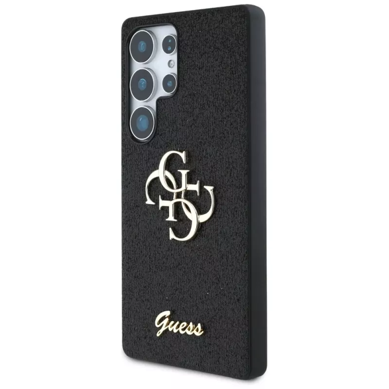 Guess Fixed Glitter Big 4G Metal Logo puzdro pre Samsung Galaxy S25 Ultra (čierna)