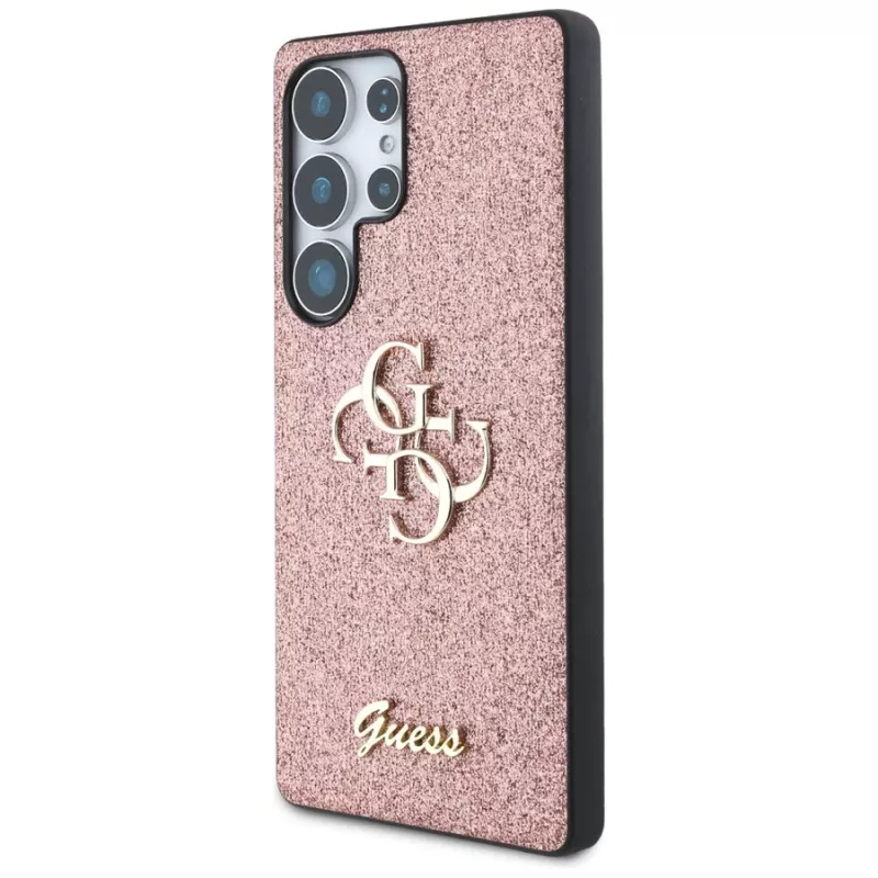 Guess Fixed Glitter Big 4G Metal Logo puzdro pre Samsung Galaxy S25 Ultra (ružová)