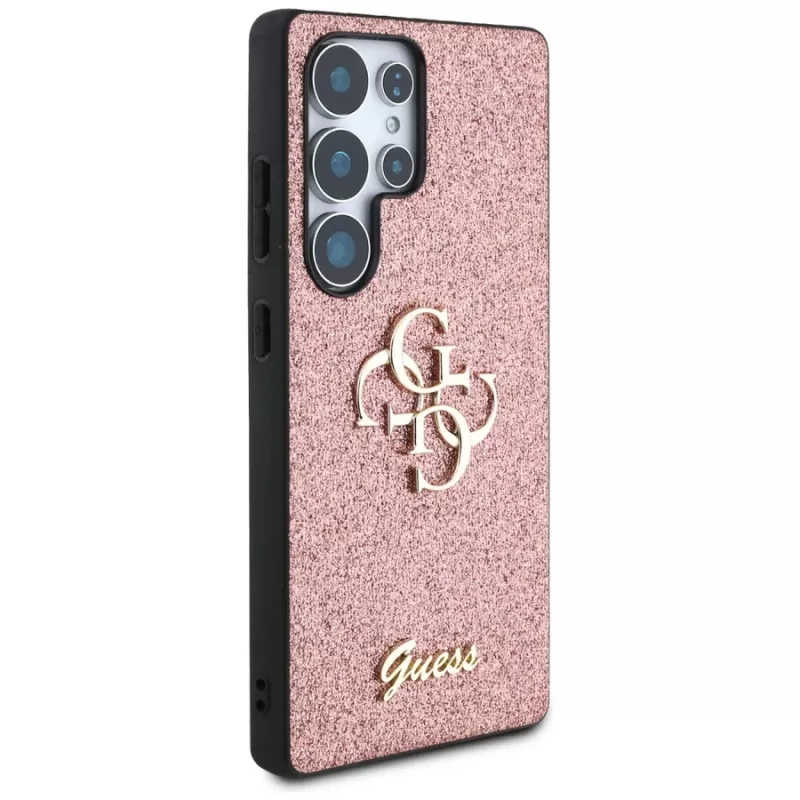 Guess Fixed Glitter Big 4G Metal Logo puzdro pre Samsung Galaxy S25 Ultra (ružová)
