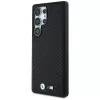 BMW kožené puzdro Leather Carbon MagSafe pre Samsung Galaxy S25 Ultra čierna