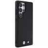 BMW kožené puzdro Leather Carbon MagSafe pre Samsung Galaxy S25 Ultra čierna