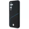 BMW kožené puzdro TEXTURED a hladké MagSafe pre Samsung Galaxy S25 čierna