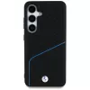 BMW kožené puzdro TEXTURED a hladké MagSafe pre Samsung Galaxy S25 čierna