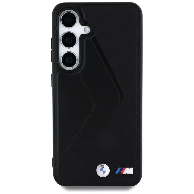 BMW kožené puzdro Oversized Stripes MagSafe pre Samsung Galaxy S25 čierna