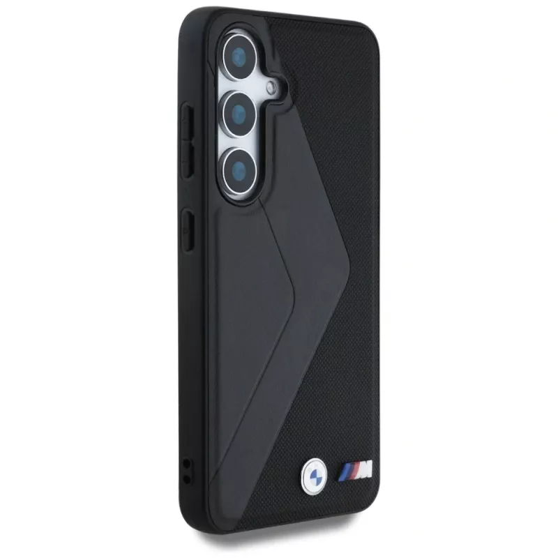 BMW kožené puzdro Oversized Stripes MagSafe pre Samsung Galaxy S25 čierna