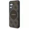 Guess 4G Round Patch Classic Logo MagSafe puzdro pre Samsung Galaxy S25+ (hnedá)