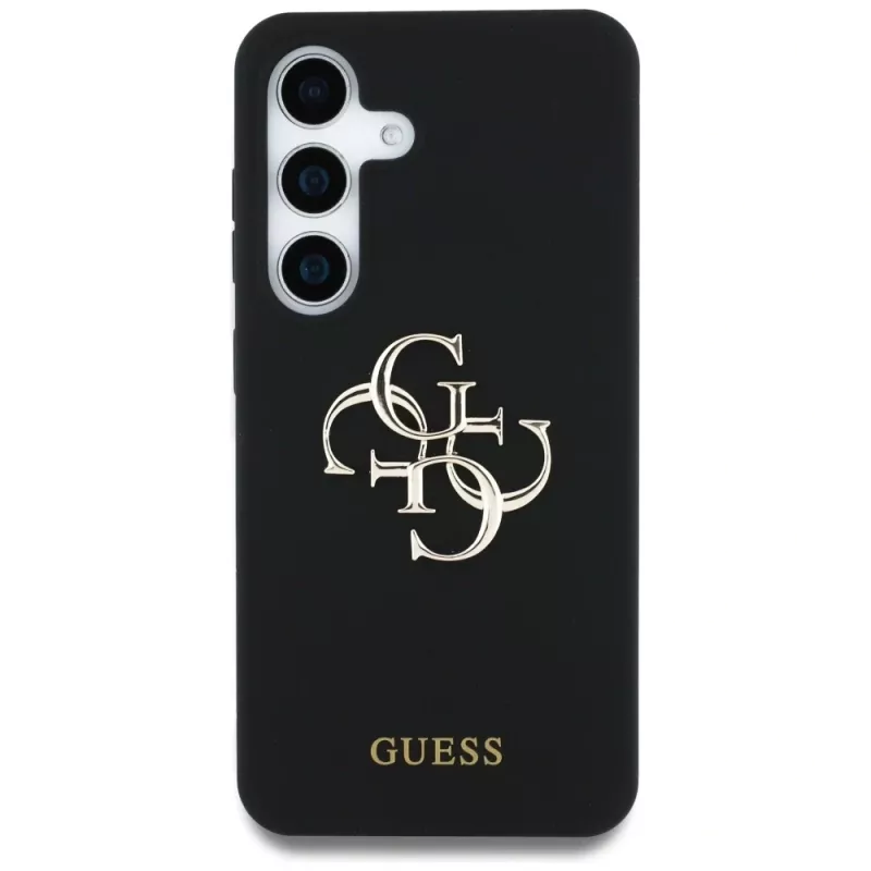 Guess silikónové puzdro Big 4G Logo Bottom Script pre Samsung Galaxy S25, čierna