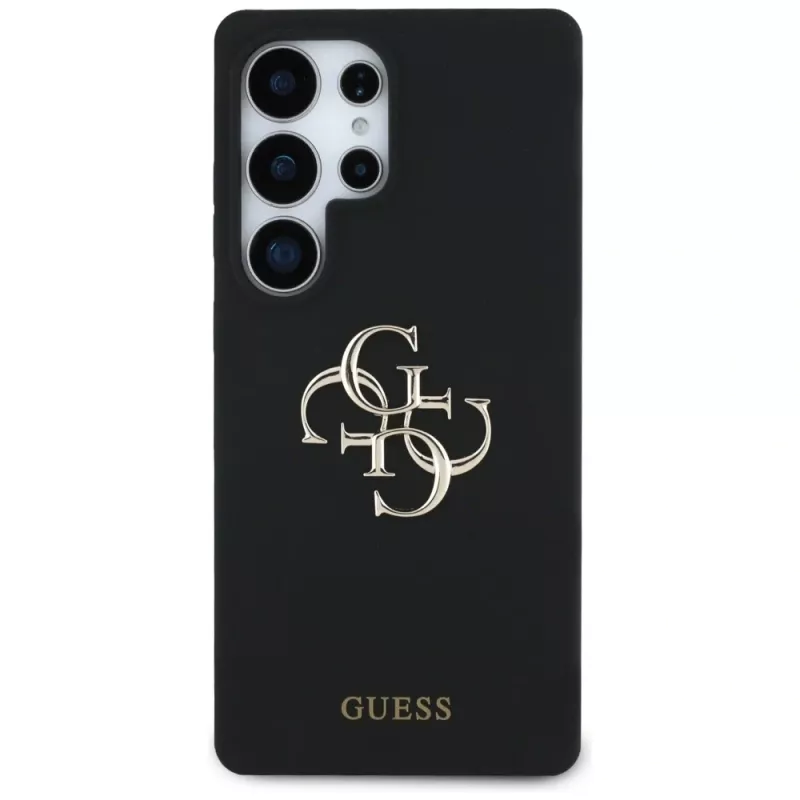 Guess silikónové puzdro Big 4G Logo Bottom Script pre Samsung Galaxy S25 Ultra - čierna