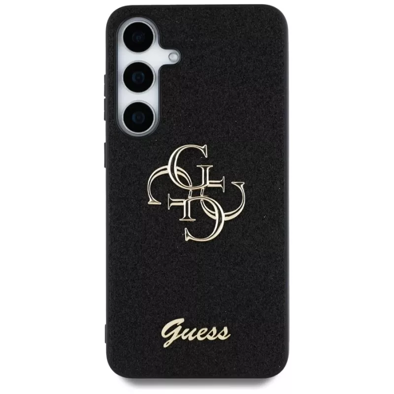 Guess puzdro Fixed Glitter Big 4G Metal Logo pre Samsung Galaxy S25 (čierna)
