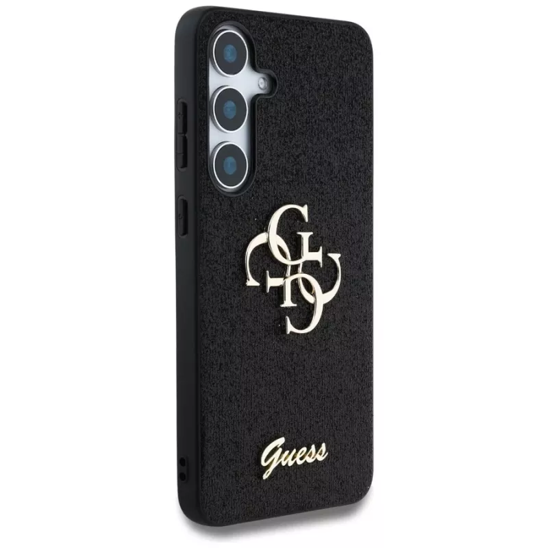 Guess puzdro Fixed Glitter Big 4G Metal Logo pre Samsung Galaxy S25 (čierna)