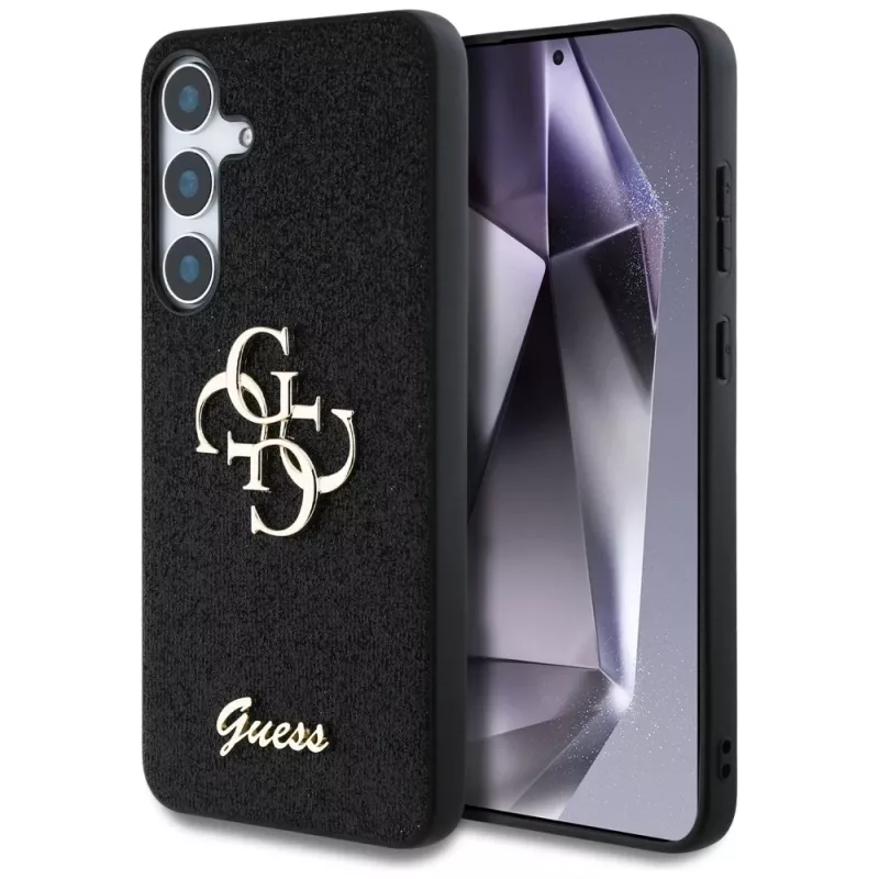 Guess puzdro Fixed Glitter Big 4G Metal Logo pre Samsung Galaxy S25+ (čierna)