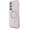 Guess puzdro Rhinestones Printed Classic Logo MagSafe pre Samsung Galaxy S25 (ružová)