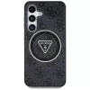 Guess puzdro 4G Glitter Triangle Buttons MagSafe pre Samsung Galaxy S25, čierna