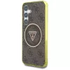 Guess puzdro 4G Glitter Triangle Buttons MagSafe pre Samsung Galaxy S25 (hnedá)