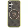 Guess puzdro 4G Glitter Triangle Buttons MagSafe pre Samsung Galaxy S25 (hnedá)
