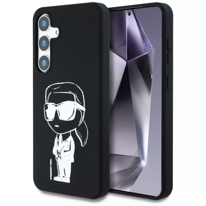 Karl Lagerfeld silikónové puzdro Silicone Graffiti Ikonik Printed Logo MagSafe pre Samsung Galaxy S25 čierna
