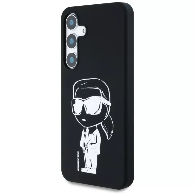 Karl Lagerfeld silikónové puzdro Silicone Graffiti Ikonik Printed Logo MagSafe pre Samsung Galaxy S25 čierna