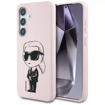 KARL LAGERFELD silikónové puzdro Silicone Graffiti Ikonik Printed Logo MagSafe pre Samsung Galaxy S25 - ružová