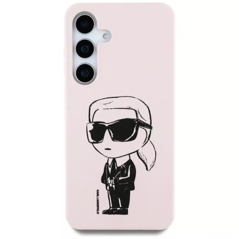 KARL LAGERFELD silikónové puzdro Silicone Graffiti Ikonik Printed Logo MagSafe pre Samsung Galaxy S25 - ružová