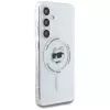 Karl Lagerfeld puzdro Button Choupette Head Printed Logo MagSafe pre Samsung Galaxy S25 biela