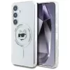 Karl Lagerfeld puzdro Button Choupette Head Printed Logo MagSafe pre Samsung Galaxy S25 biela