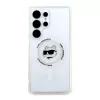Karl Lagerfeld puzdro Button Choupette Head Printed Logo MagSafe pre Samsung Galaxy S25 Ultra biela