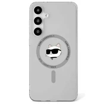 Karl Lagerfeld puzdro Button Choupette Head Printed Logo MagSafe pre Samsung Galaxy S25, čierna