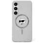 Karl Lagerfeld puzdro Button Choupette Head Printed Logo MagSafe pre Samsung Galaxy S25, čierna