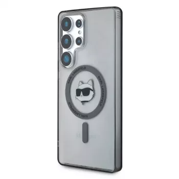 Karl Lagerfeld puzdro Button Choupette Head Printed Logo MagSafe pre Samsung Galaxy S25 Ultra, čierna